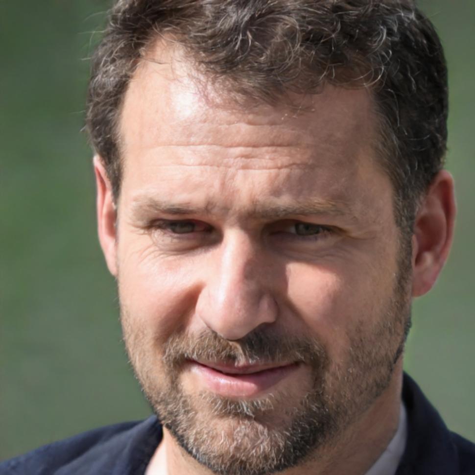 Portrait de Michel Dubois, dirigeant d'entreprise satisfait